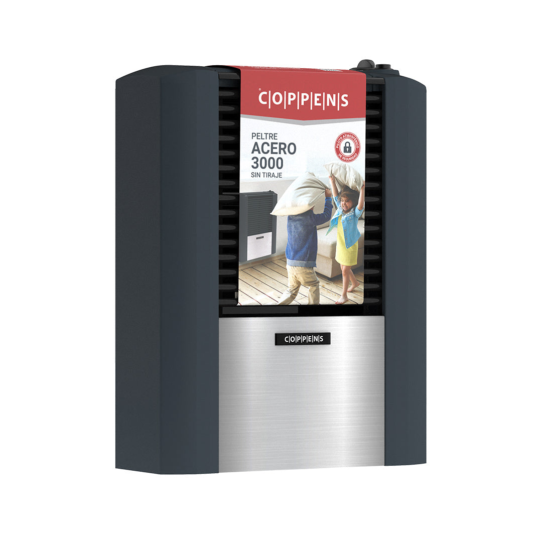 Calefactor Coppens Peltre Acero 3000 Kcal/h Sin Salida Multigas C30STAM
