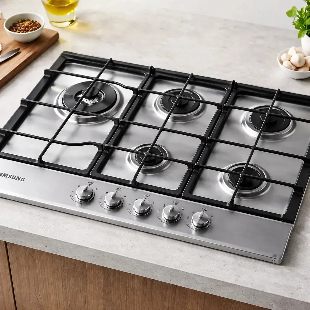 Combo Samsung Horno Electrico Bespoke Dual SANV7B5645TAK + Anafe A Gas 5 Hornallas 75cm SANA75J3030AS