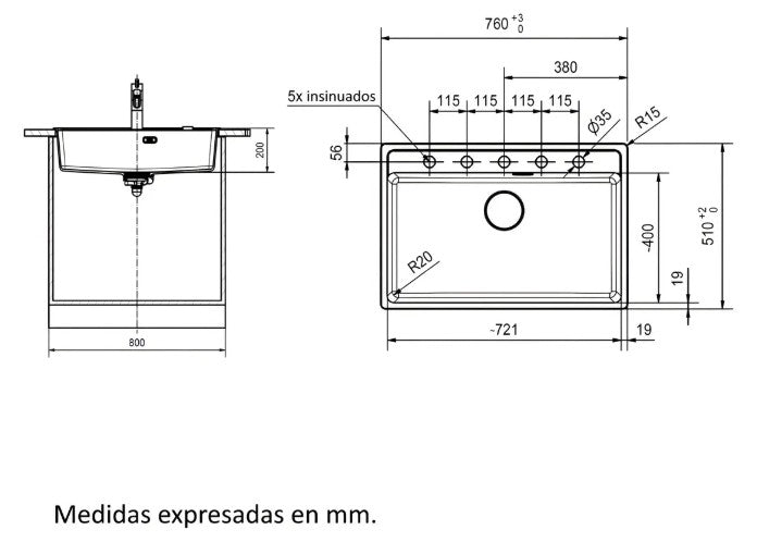Bacha Cocina Franke Fragranite Maris MRG 610-72 Negra 76 cm - 661666