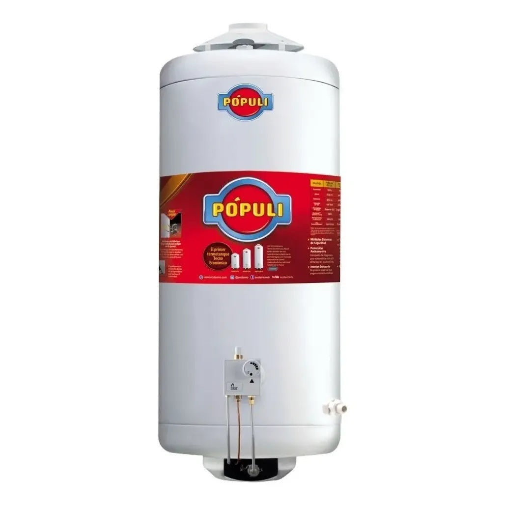 Termotanque Ecotermo Pópuli 70 Litros Gas Natural 5000 Kcal/h - TPOP8NS070