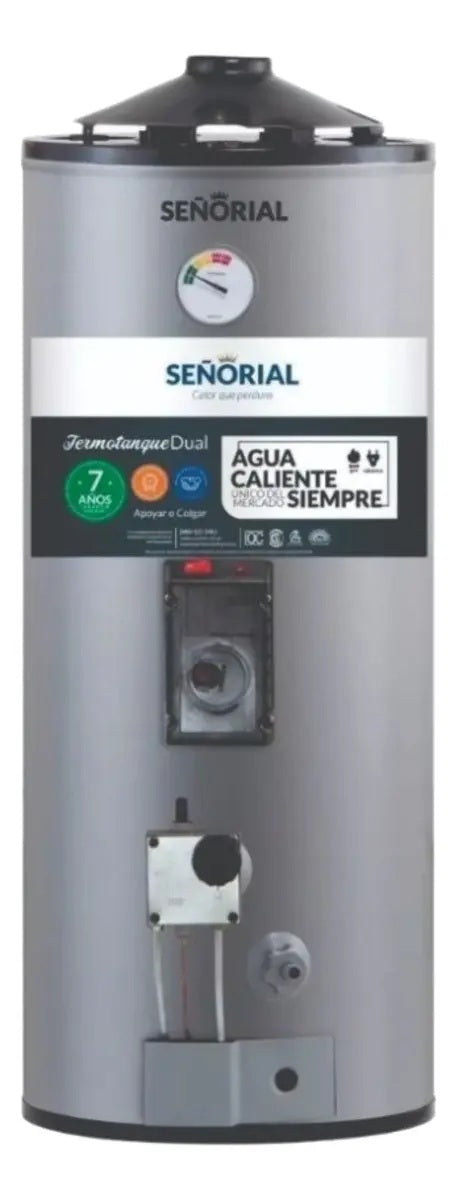 Termotanque Señorial Dual Solution TSZ-50 Gas + Eléctrico 50 Litros Gris - 330076