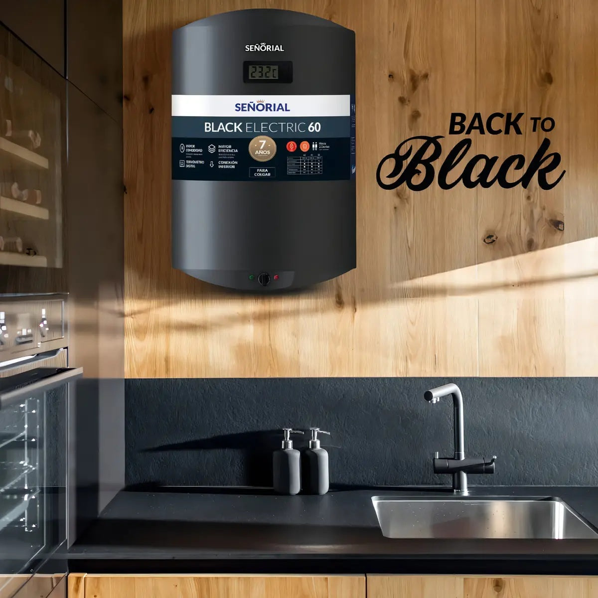 Termotanque Eléctrico Señorial Black TSBE-40 37 Litros Negro Recuperación Rápida Título SEO