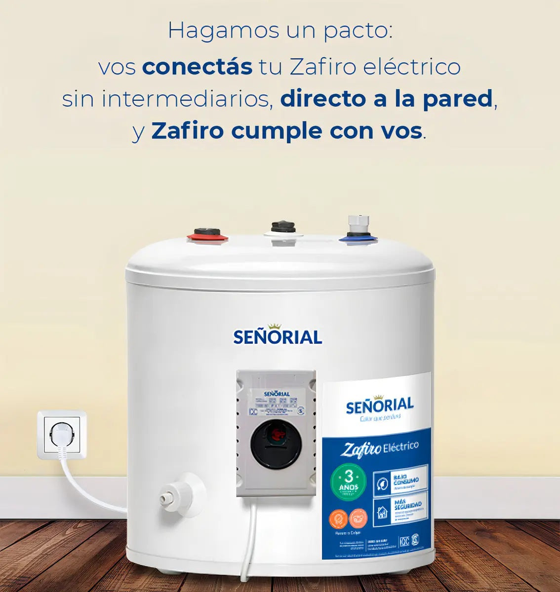 Termotanque Eléctrico Señorial Zafiro 40 Litros 1500W