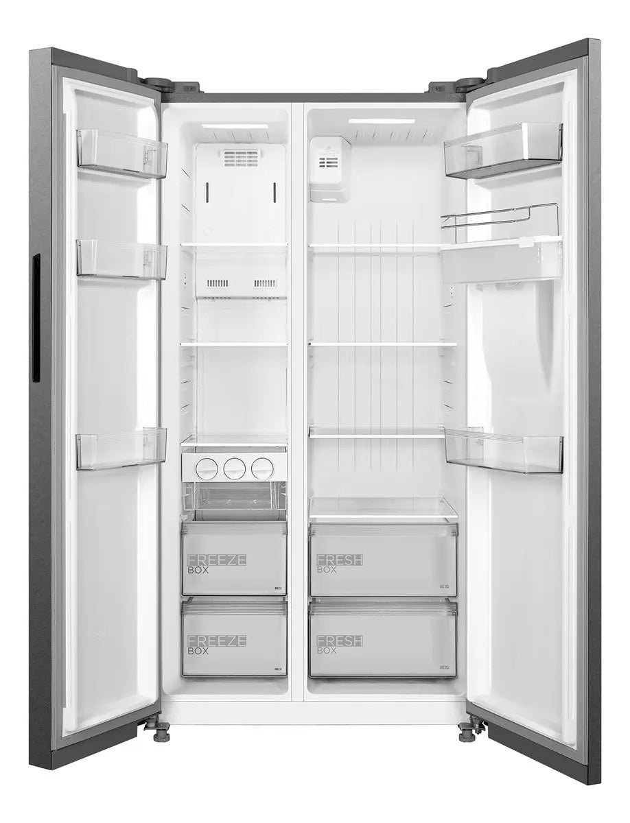 Heladera Midea Side by Side Inverter 510 Litros con Dispenser Inox MDRS710FGE46ADW