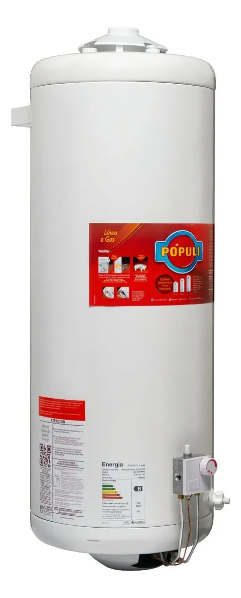 Termotanque a Gas Natural Ecotermo Pópuli 100 GN 100 Litros Blanco