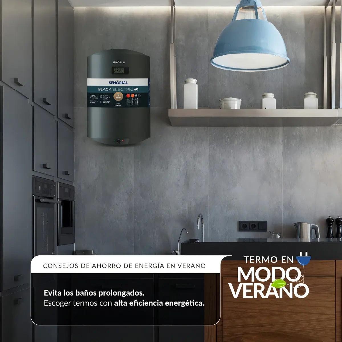 Termotanque Eléctrico Señorial Black TSBE-40 37 Litros Negro Recuperación Rápida Título SEO