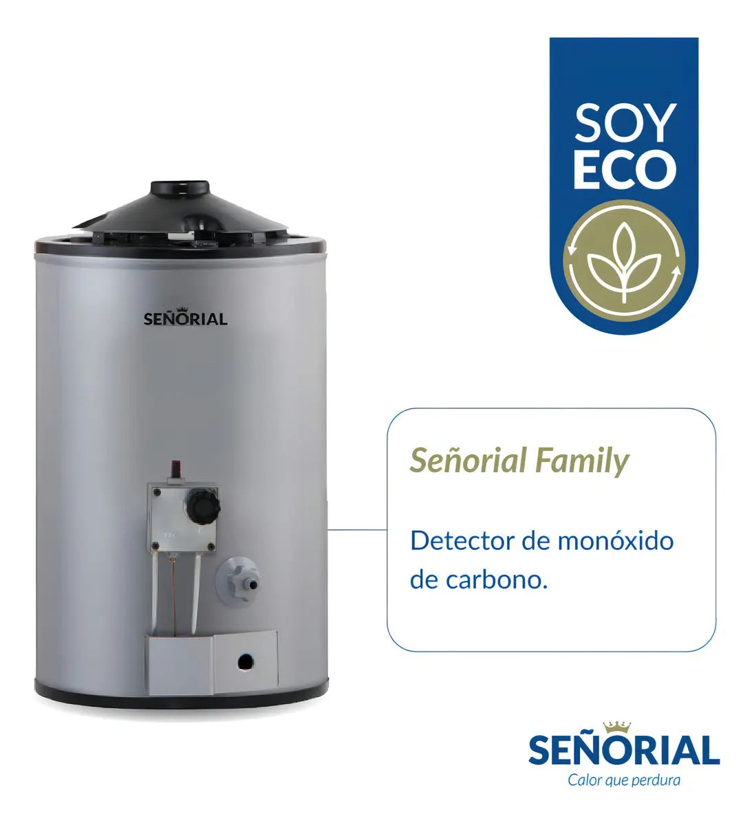 Termotanque Dual Señorial TGEP1-30 Gas + Eléctrico 30 Litros Gris - 330075