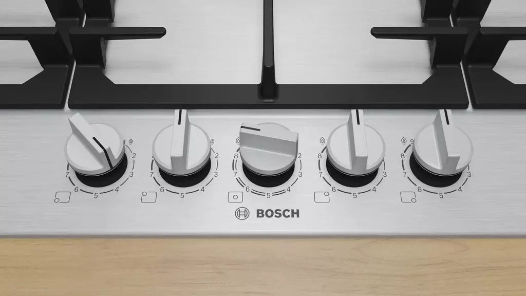 Anafe a Gas Bosch Serie 6 PCR9A5I90 90 cm 5 Hornallas Acero Inoxidable