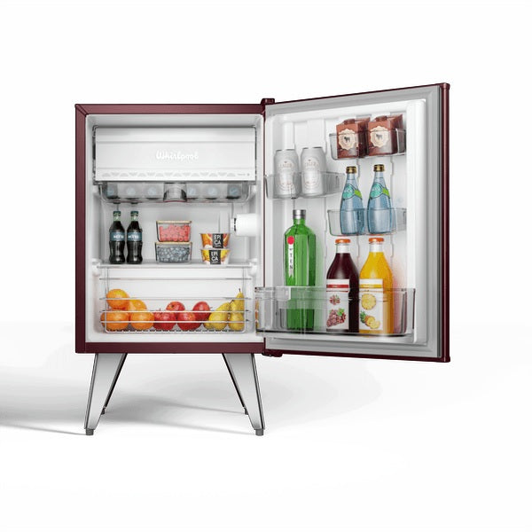 Heladera Whirlpool Retro Marsala Vino 76 Lts Freezer Integrado WRA08MGDIM