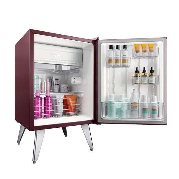 Heladera Whirlpool Retro Marsala Vino 76 Lts Freezer Integrado WRA08MGDIM