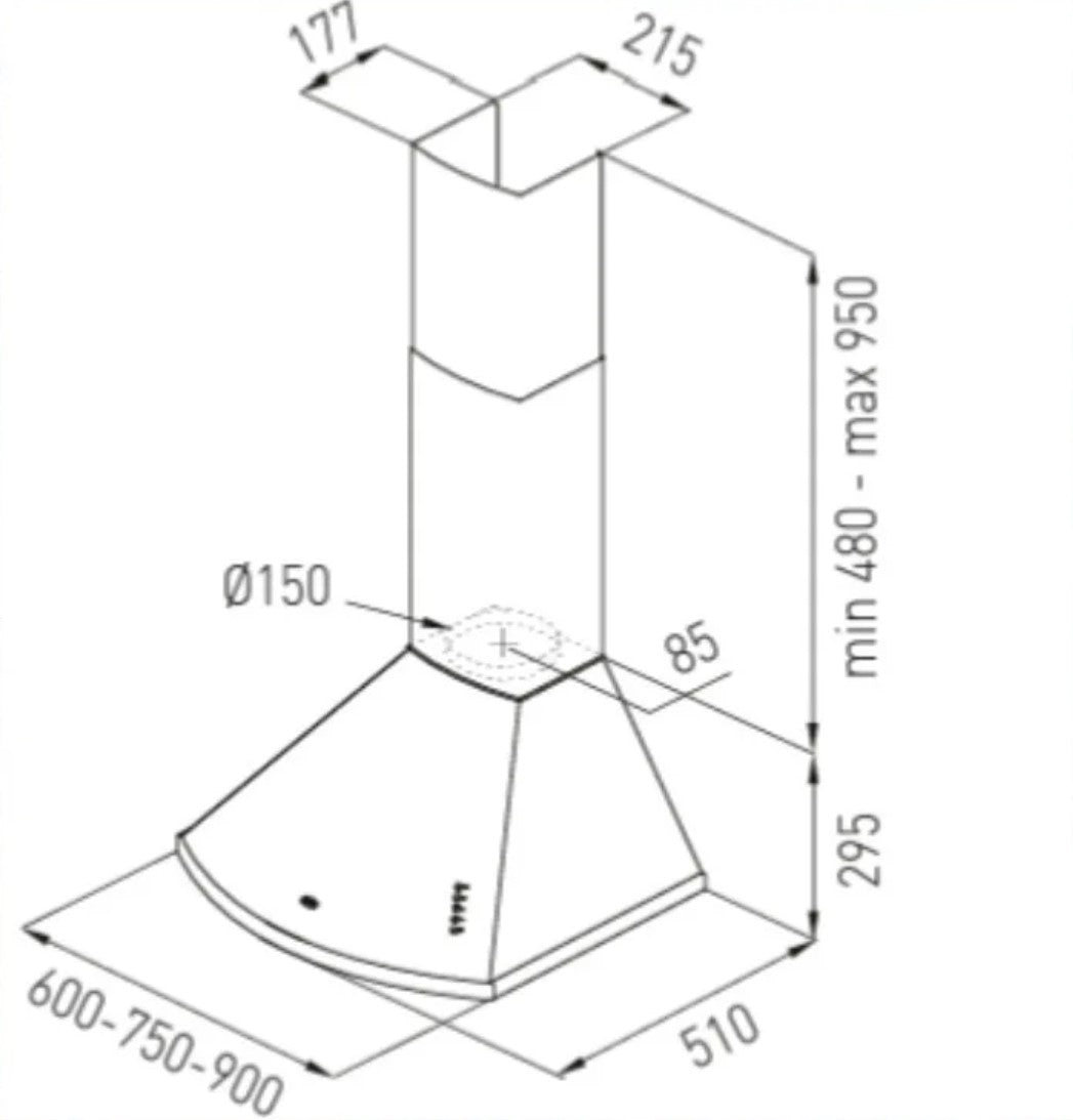 Campana Extractor Cocina Tst Linea Lanin 60 Cm Blanca Color Blanco