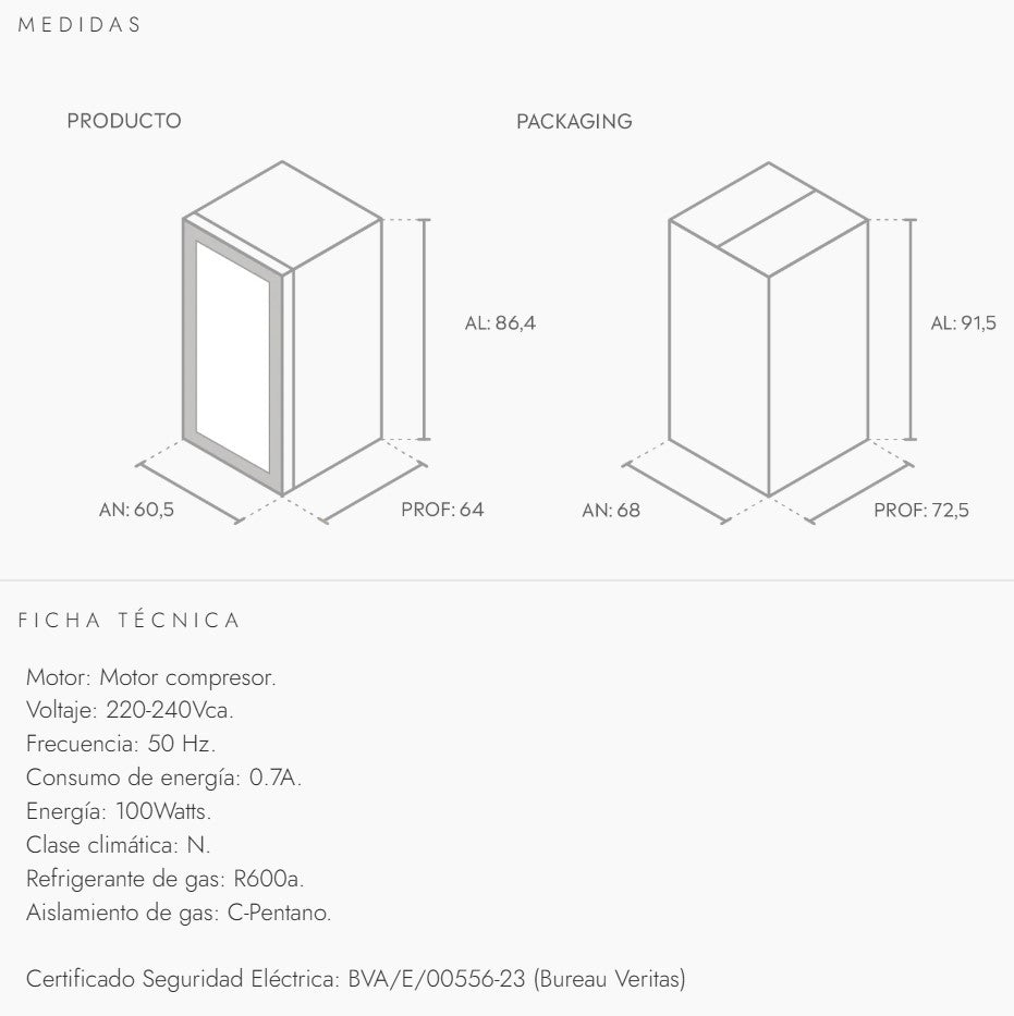 CAVA LUXURY EDITION PARA 46 BOTELLAS DOBLE TEMPERATURA