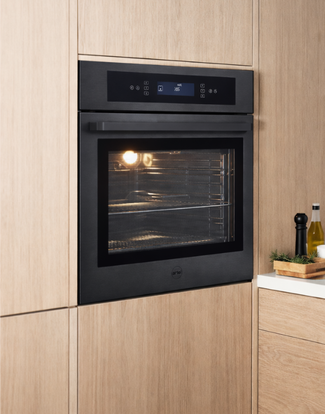 Horno Empotrable Artei "VECCHIO" 60cm Eléctrico Multifunción terminación BLACK STEEL