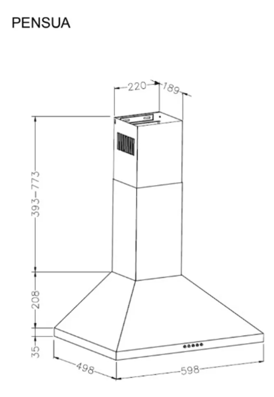 Campana ARTEI PENSUA 60cm Acero Inoxidable