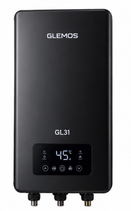 Calefón Eléctrico Instantáneo Glemos GL31 Trifásico 24 kW negro GLEM005