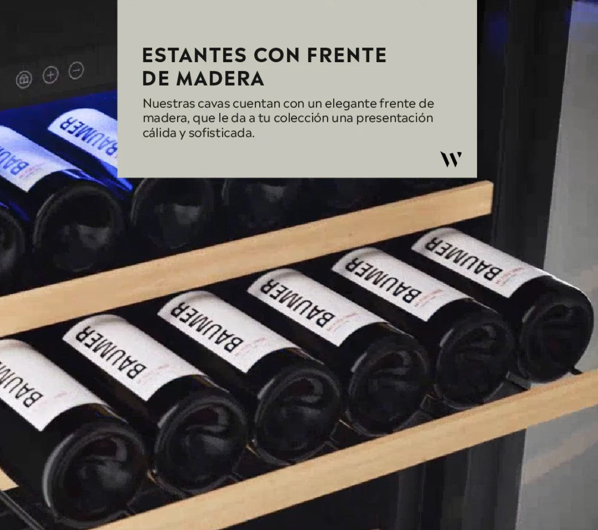CAVA VINOS WINEFROZ GLASS DOOR EDITION PARA 166 BOTELLAS - SIMPLE TEMPERATURA
