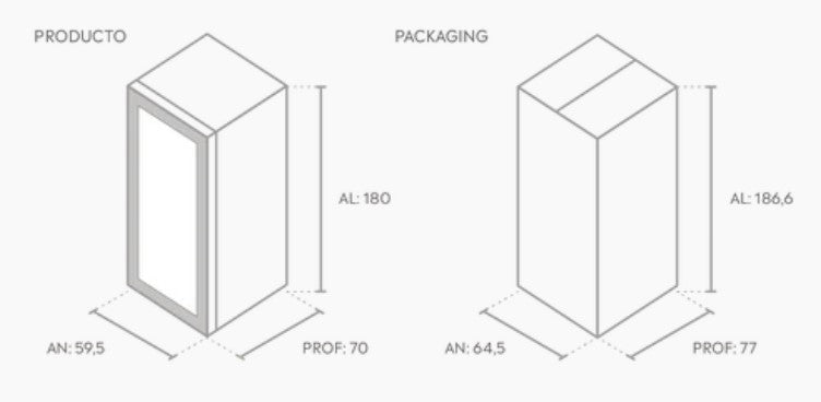 CAVA VINOS WINEFROZ GLASS DOOR EDITION PARA 166 BOTELLAS - SIMPLE TEMPERATURA