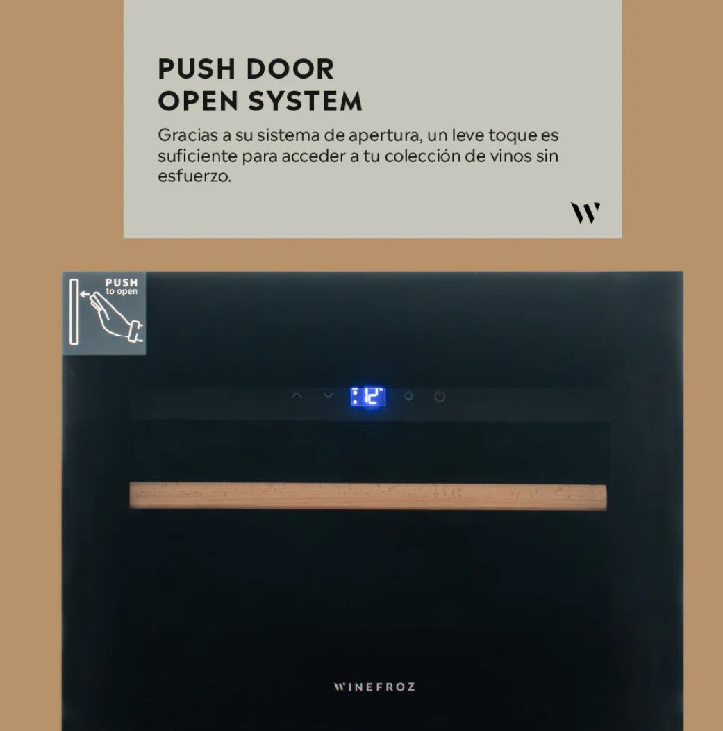 CAVA WINEFROZ GLASS DOOR EDITION PARA 17 BOTELLAS - INVERTER - EMPOTRABLE / APOYO MN18S