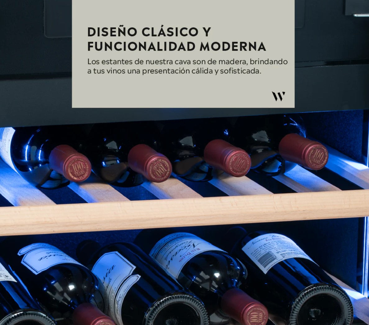 CAVA WINEFROZ GLASS DOOR EDITION PARA 17 BOTELLAS - INVERTER - EMPOTRABLE / APOYO MN18S