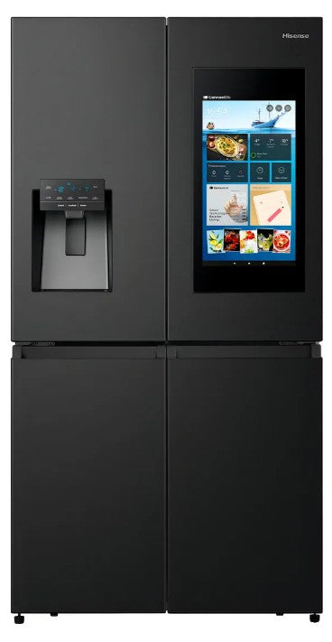 Heladera 4 Puertas Hisense RQ697HB Pantalla Smart Inverter 640l Negra
