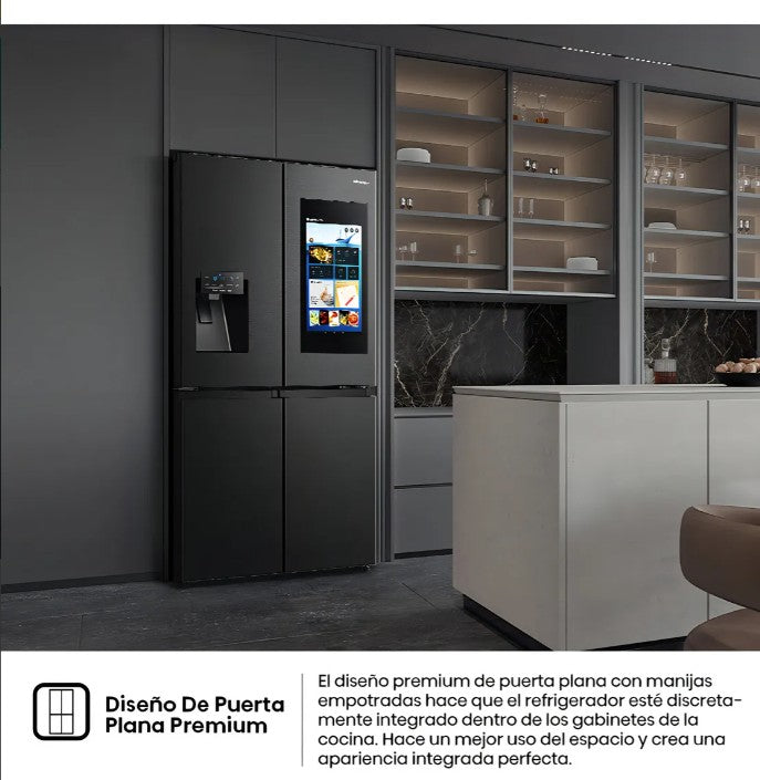 Heladera 4 Puertas Hisense RQ697HB Pantalla Smart Inverter 640l Negra