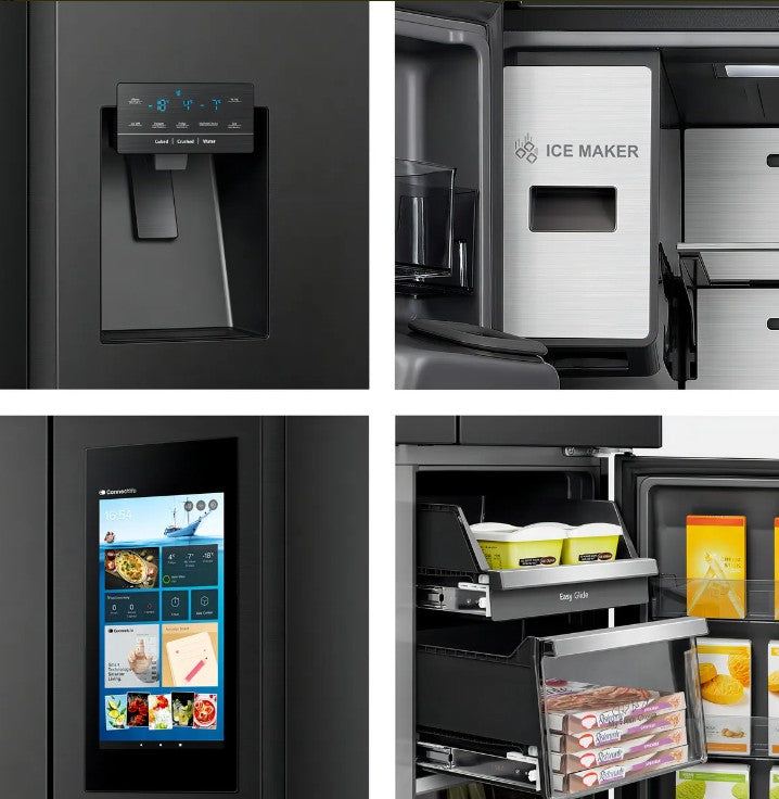 Heladera 4 Puertas Hisense RQ697HB Pantalla Smart Inverter 640l Negra