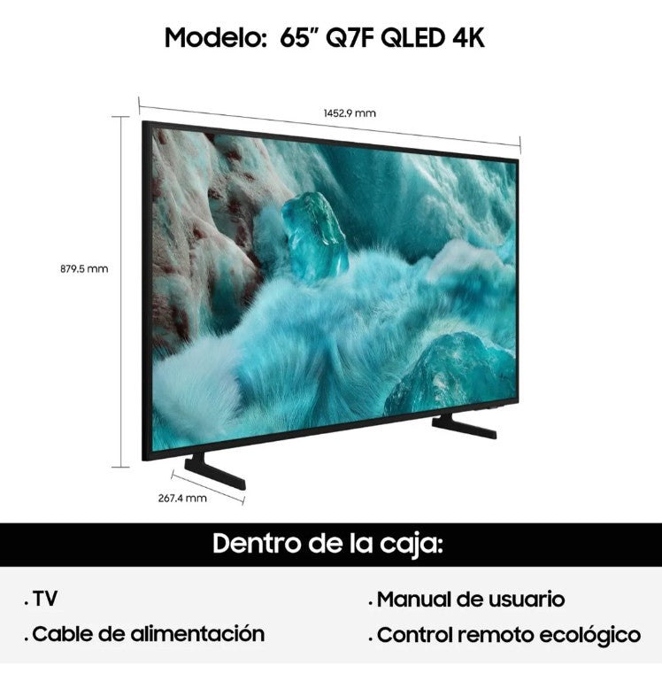 Smart TV Samsung 65″ QLED Q7F 4K con Smart OS y HDR