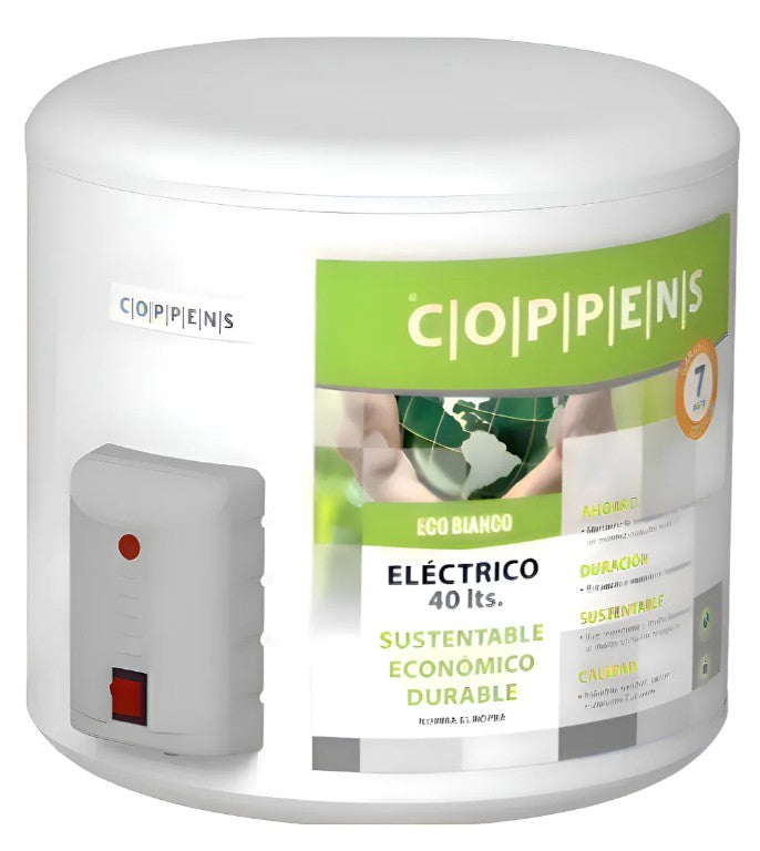 Termotanque Eléctrico Colgar Conexión Inferior Coppens 40 L Blanco - TTQE40CO