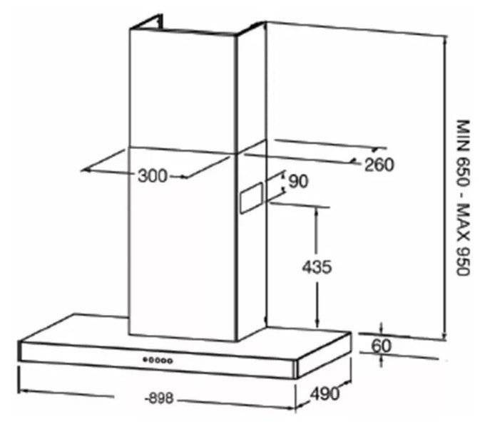 Campana Franke SPAR Stilo Acero Inoxidable 90 cm Extractora