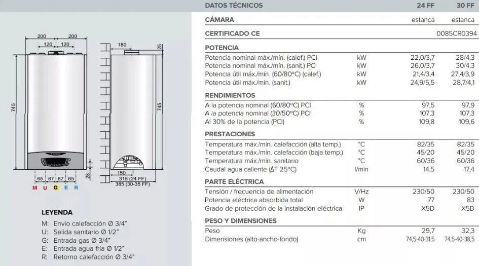 Caldera Ariston Clas One System 24 Solo Calef 24854 Kcal/h - 3301039