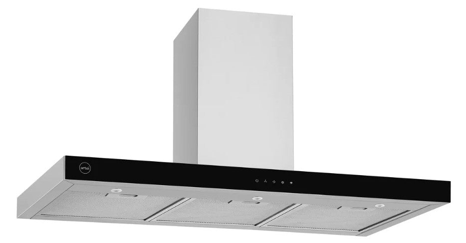 Campana Extractora Artei Anxeriz 90cm Digital Acero + Vidrio Negro