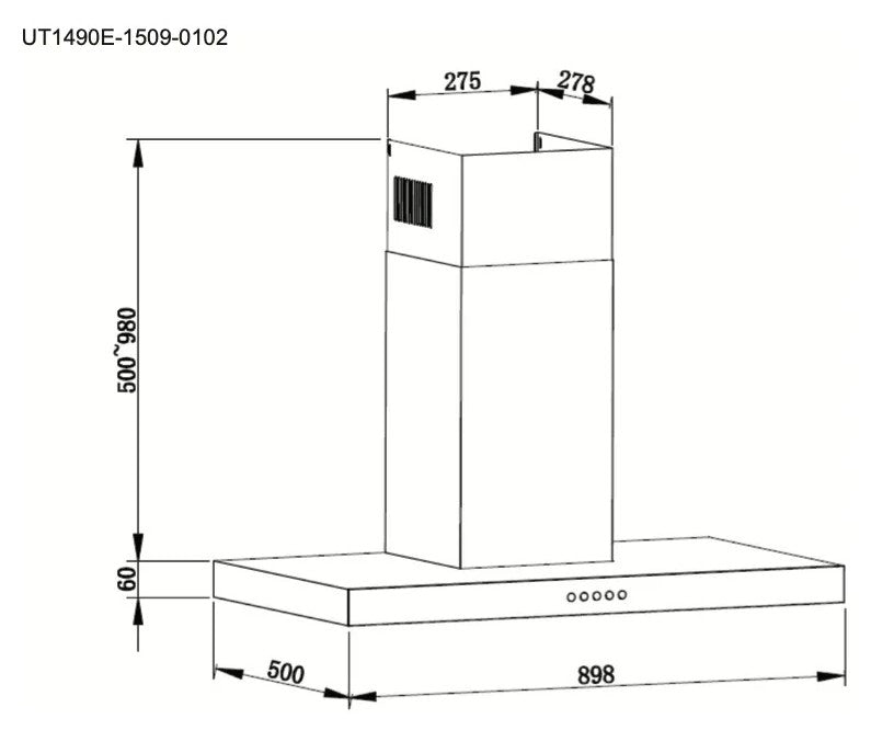 Campana Extractora Artei Anxeriz 90cm Digital Acero + Vidrio Negro