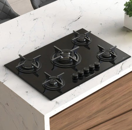 Anafe Multigas Ormay Ónix Black 5 Hornallas Negro