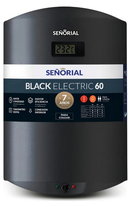 Termotanque Eléctrico Señorial Black TSBE-60 60 L 2000 W - 330093