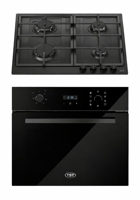 Combo TST Horno Empotrable Eluxe Black  41-60 de 60 cm + Anafe Sulata Neo 4H Negro Multigas 24-4
