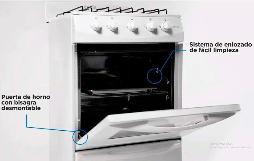 Cocina Escorial Candor 4 Hornallas Gas Envasado Blanca - 32591