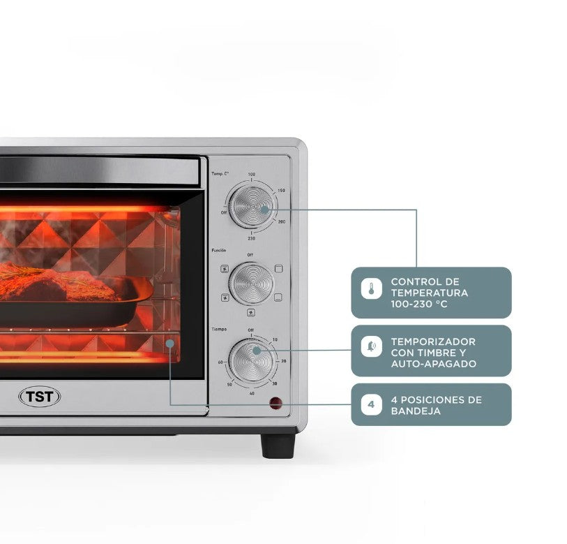 Horno Eléctrico TST Nivo 30 L Convección con Temporizador 34-30