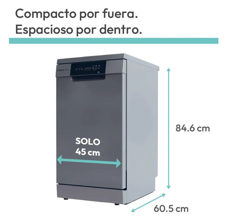 Lavavajillas Candy CDPH2D1047S 10 Cubiertos 45 cm Silver - CDPH2D1047S-12