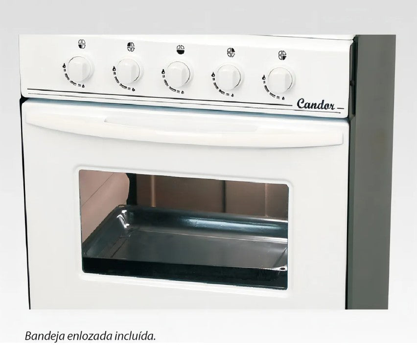 Cocina Escorial Candor S2 51 cm Gas Natural Blanca - 32584
