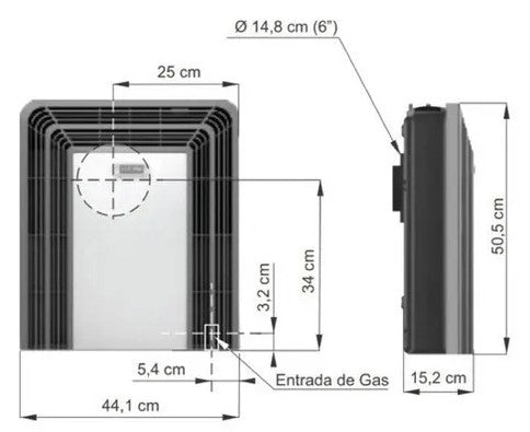 Calefactor Eskabe Titanio TBU 3000 Kcal/h Tiro Balanceado Termostático Multigas