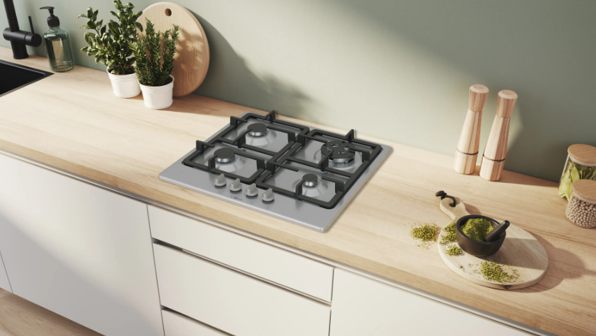 Anafe a Gas Bosch Serie 4 PGH6B5K90 60 cm 4 hornallas Acero Inoxidable