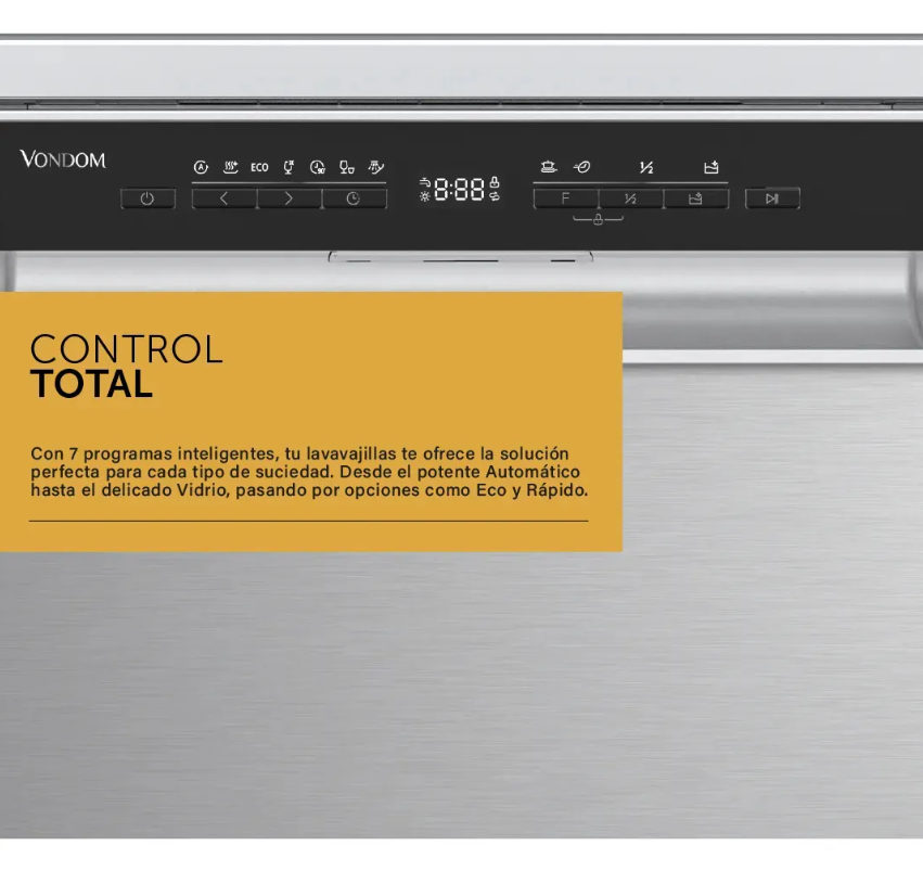 Lavavajillas Vondom LVJ10INOX 45 cm Acero Inoxidable - 10 Cubiertos