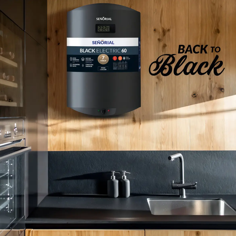 Termotanque Eléctrico Señorial Black 80L Negro Protección Anticorrosiva