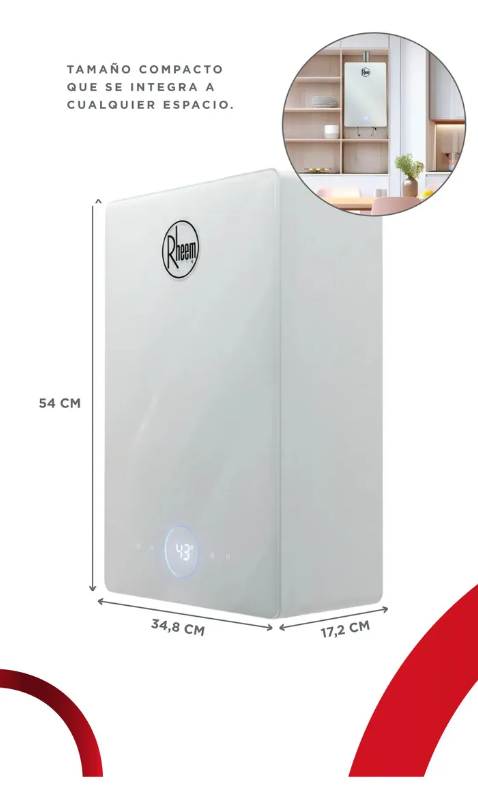 Calefón Rheem NovoTouch 14L Tiro Forzado GN Modelo R7-14L-GN-XI-TF-B