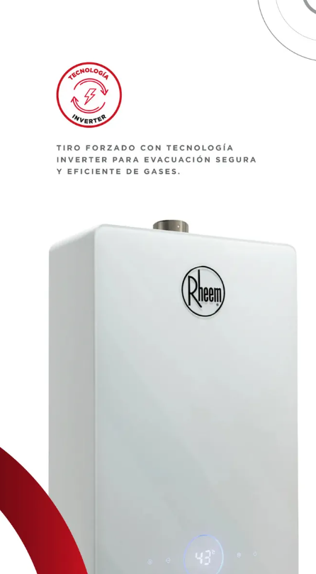 Calefón Rheem NovoTouch 14L Tiro Forzado GN Modelo R7-14L-GN-XI-TF-B