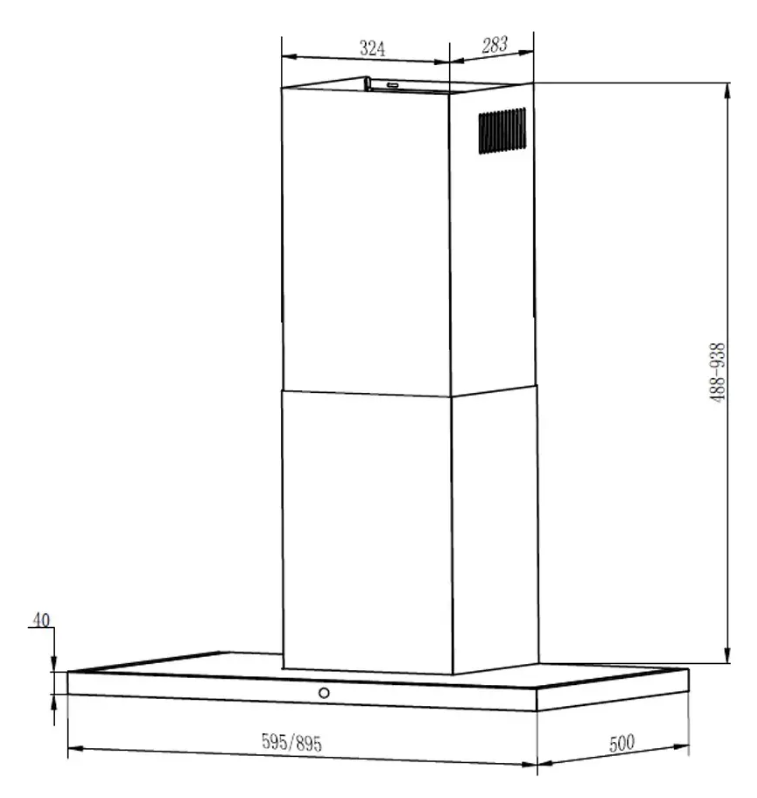 Campana De Cocina Spar Recta Pulsante 60cm Acero Inoxidable