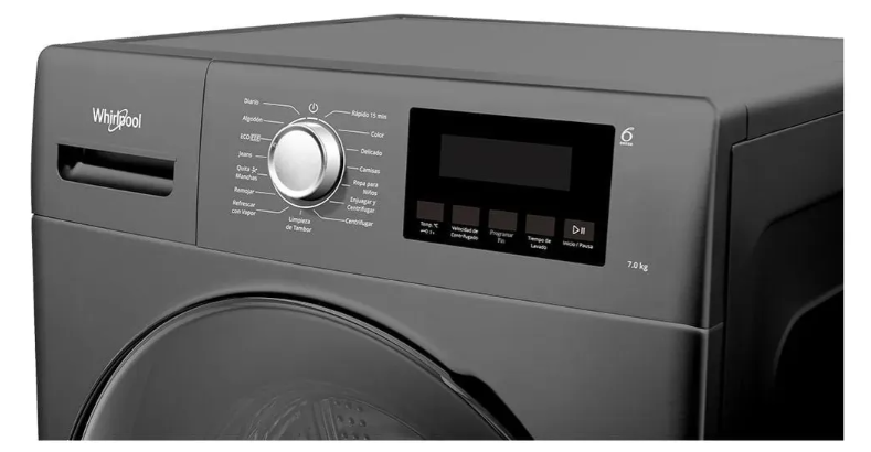 Lavarropas Whirlpool 7 Kg Inverter Titanium 1200 RPM WNQ07AS
