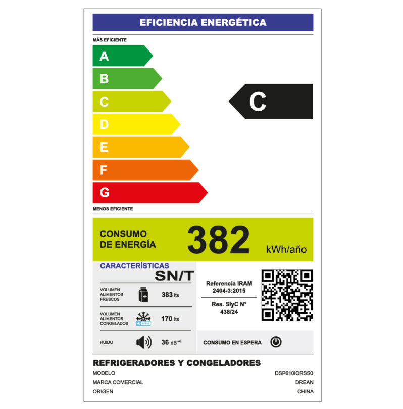Heladera Side by Side Inverter con IA 625 L Inox Drean - DSP610IORSS0