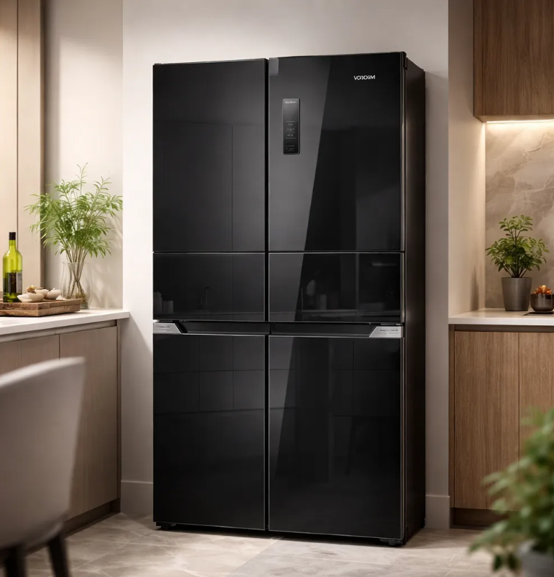Heladera Vondom French Door FD503GD 503 L Inverter – No Frost – Puerta Negra Espejada – 4 Puertas