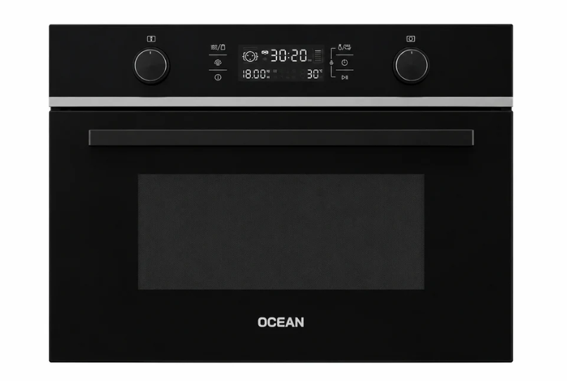 Combo Horno Empotrable 69L + Microondas 44L Ocean Italy Negro OEOM69BEF +  MWOI449TCGB